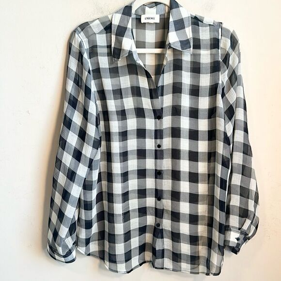 L’Agence Argo Buffalo Plaid B&zero Women’s Blouse L - Picture 1 of 6